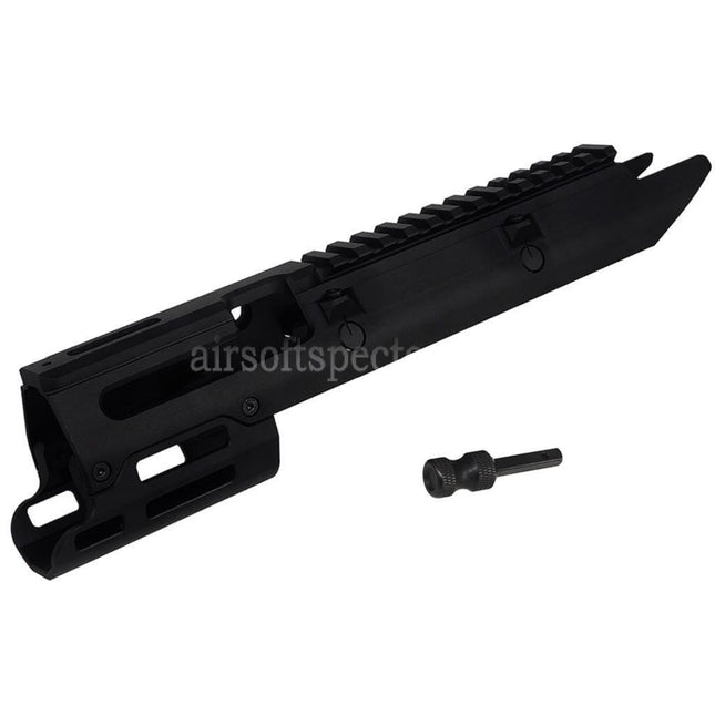 5KU CNC Aluminum M-LOK Handguard Rail System with Charging Handle For CYMA MP5K Series GBB Rifles Airsoft Black