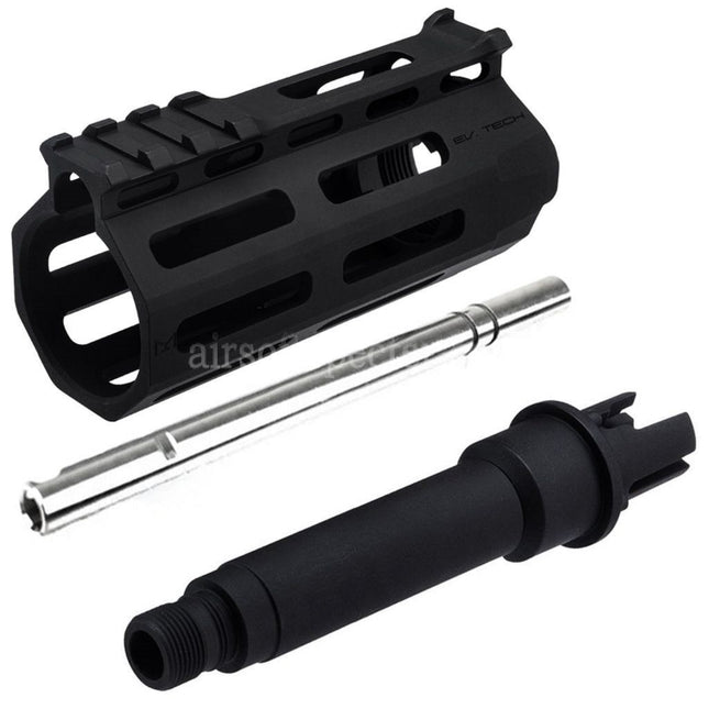 APS 4 Inches Evolution Tech 8.0 M-Lok Tactical Handguard Rail System with Inner Outer Barrel For APS ASR Tokyo Marui M4 Series AEG Upper Receiver Airsoft