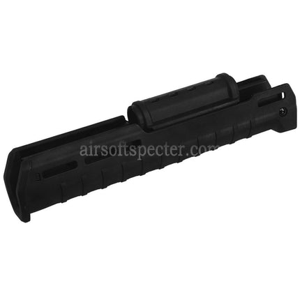 CYMA 297mm Polymer ZHUKOV Style AKM M-LOK Garde-main supérieur et inférieur Compatible avec les répliques AEG d'Airsoft CYMA CM077 AK Zhukov Series Noir