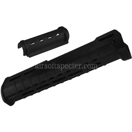 CYMA 297mm Polymer ZHUKOV Style AKM M-LOK Garde-main supérieur et inférieur Compatible avec les répliques AEG d'Airsoft CYMA CM077 AK Zhukov Series Noir