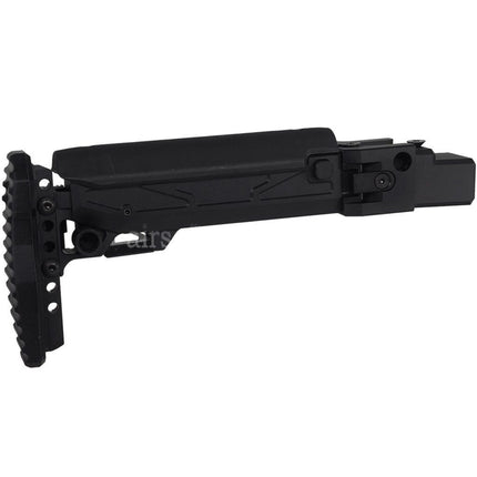 5KU KPYK Telescopic Folding Stock with Cheek Riser for GHK AKM V2 Series GBB Rifles Black