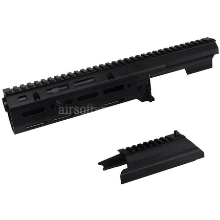 5KU 340mm MK3 Monolithic 1913 20mm M-LOK Top Handguard Rail System Set For CYMA AK105 AKM AK Series AEG Rifles Airsoft Black