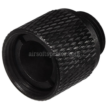Adaptateur de silencieux-compensateur de canon AIRSOFT SPECTER avec couvercle de protection de filetage en alliage, compatible avec les pistolets KSC M9 / WE +11 mm CW (pas de vis horaire) -14 mm CCW (pas de vis anti-horaire)