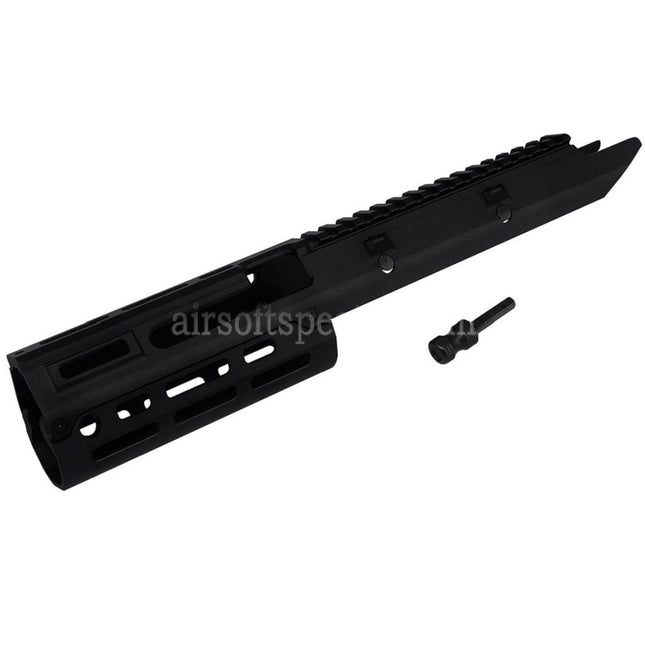 5KU CNC Aluminum 350mm M-LOK Handguard Rail System with Charging Handle Suitable For CYMA M5 MP5K PDW Series AEG Rifles Airsoft Black