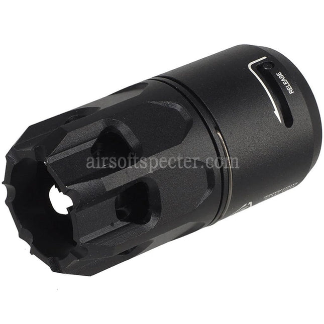 E&C King Comp Flash Hider with QD Oppressor Blast Diverter Suitable For -14mm CCW Counter-Clockwise Thread