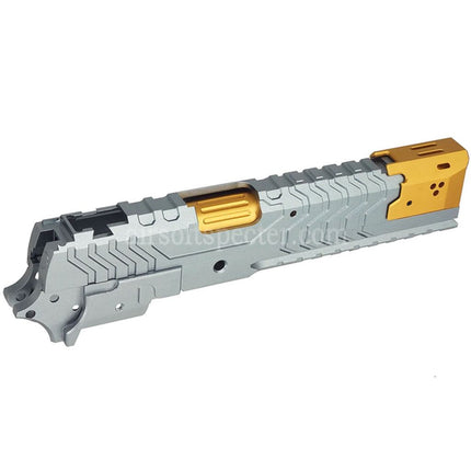 5KU CNC Aluminum Matrix Style Outer Barrel Middle Frame Slide Set For Tokyo Marui Hi-Capa Series GBB Pistols Airsoft