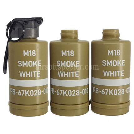 APS HAKKOTSU 3pcs Thunder B Co2 Sound Grenade M18 Smoke White Shell Bottle Package with Core