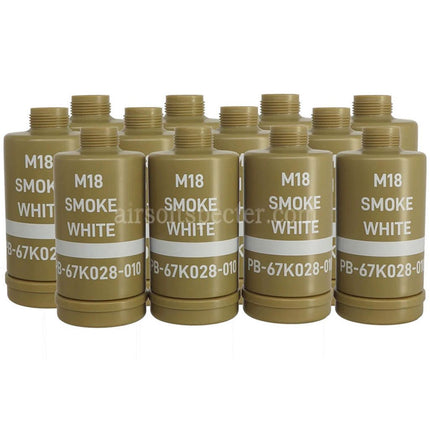 APS HAKKOTSU Lot de 12 grenades sonores CO2 Thunder B Bouteille coquille blanche Fumée M18
