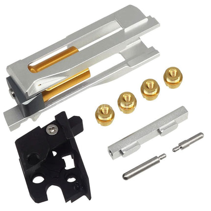 Bomber Airsoft CNC Aluminum SVI Infinity Tiki Style Barrel Slide Frame Kit Set For Tokyo Marui V10 Series GBB Pistols Silver