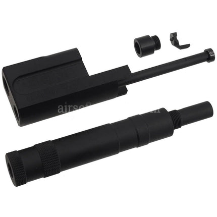 AIRSOFT SPECTER ALGIMEC Style Compensator with Mock Suppressor Suitable For +11mm CW Thread Barrel KSC Tokyo Marui M9 GBB Pistol