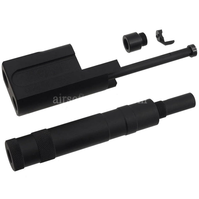 AIRSOFT SPECTER ALGIMEC Style Compensator with Mock Suppressor Suitable For +11mm CW Thread Barrel KSC Tokyo Marui M9 GBB Pistol