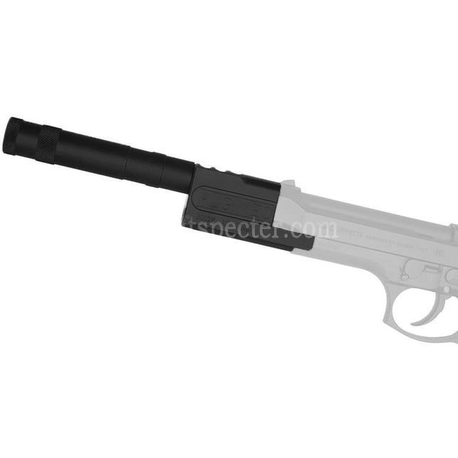 AIRSOFT SPECTER ALGIMEC Style Compensator with Mock Suppressor Suitable For +11mm CW Thread Barrel KSC Tokyo Marui M9 GBB Pistol
