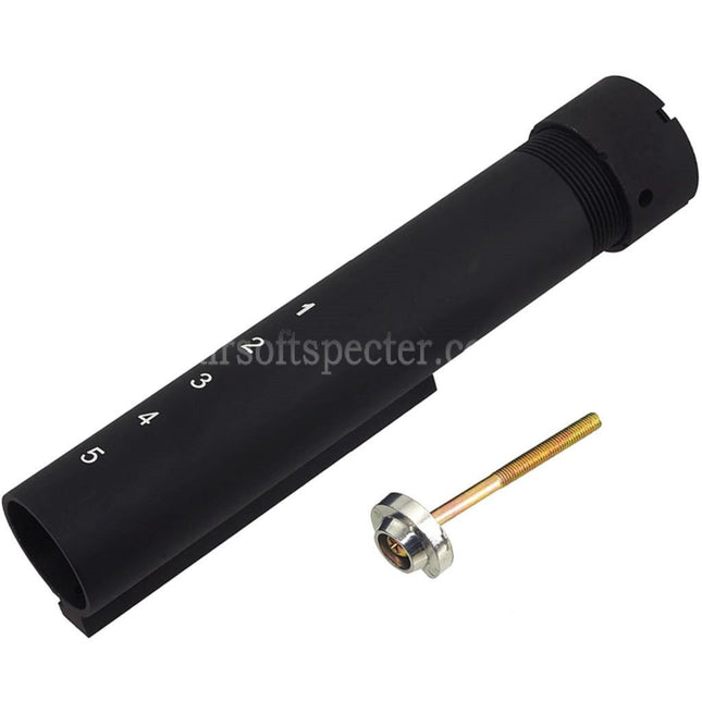 E&C 5-Position Stock Buffer Tube Suitable For E&C HK417 G28 Stock Pipe AEG Rifles Airsoft Black