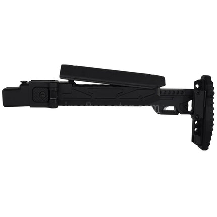 5KU KPYK Telescopic Folding Stock with Cheek Riser for GHK AKM V3 Series GBB Rifles Black