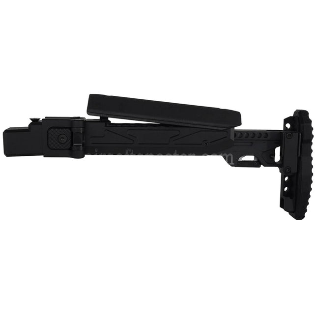 5KU KPYK Telescopic Folding Stock with Cheek Riser for GHK AKM V3 Series GBB Rifles Black