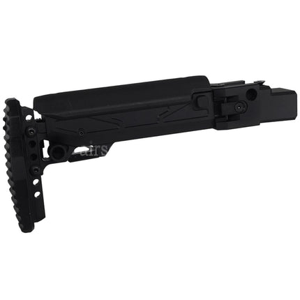 5KU KPYK Telescopic Folding Stock with Cheek Riser for GHK AKM V3 Series GBB Rifles Black