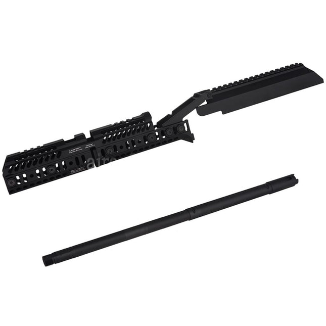 5KU SPORT-4 Style Handguard Rail System B33 Railed Dust Cover Set For Tokyo Marui AKM Series GBB Rifles Airsoft Black