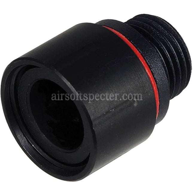 AIRSOFT SPECTER Barrel Silencer Compensator Adapter with Thread Cover Protector Type-2 Suitable For KSC M9 / WE Pistols +11mm CW Clockwise -14mm CCW Counter-Clockwise Thread Black