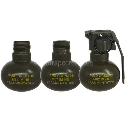 APS HAKKOTSU 3 grenades sonores CO2 Thunder C, emballage bouteille M67 avec noyau