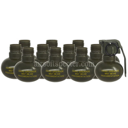 APS HAKKOTSU 12pcs Thunder C Co2 Sound Grenade M67 Shell Bottle Package with Core