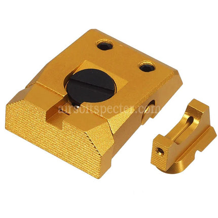 5KU CNC Aluminum Optic Fiber Front Sight Adjustable Rear Sight For KJ Works ASG CZ Shadow2 Series GBB Pistols Airsoft