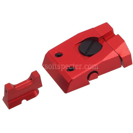 5KU CNC Aluminum Optic Fiber Front Sight Adjustable Rear Sight For KJ Works ASG CZ Shadow2 Series GBB Pistols Airsoft