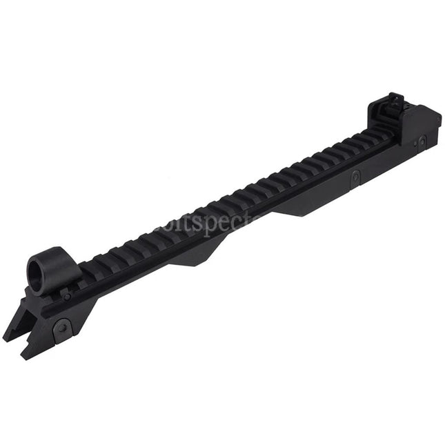 AIRSOFT SPECTER 340mm Top Rail with Front Rear Sight Suitable For G36 Series AEG Rifles Black