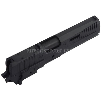 Bomber Airsoft CNC Aluminum TRIARC System Style Barrel Slide Middle Frame Kit Set For Tokyo Marui Hi-Capa Series GBB Pistols Titanium Grey