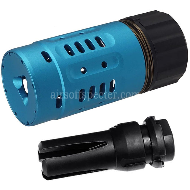5KU Pyro Enhanced Muzzle Brake with 4-Prong Flash Hider -14mm CCW Counter-Clockwise Thread