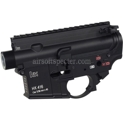 CYMA CGS HK416A5 Jeu de récepteurs supérieur et inférieur en métal, compatible avec les répliques d'airsoft CYMA CGS HK416 Tokyo Marui M4 Series MWS GBB, couleur noire.