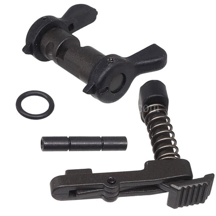CYMA CGS HK416A5 Jeu de récepteurs supérieur et inférieur en métal, compatible avec les répliques d'airsoft CYMA CGS HK416 Tokyo Marui M4 Series MWS GBB, couleur noire.