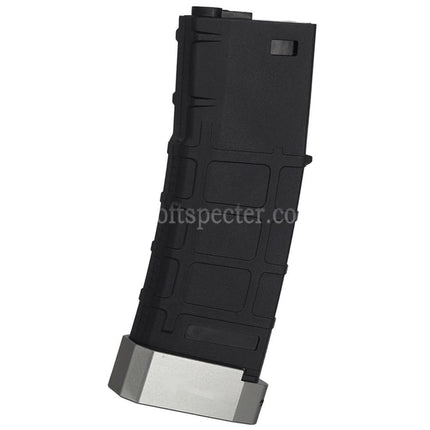 E&C 120rd Polymer TR-1 Mid-Cap Magazine with Silver Base Plate Suitable For M4 M16 Series AEG Rifles Airsoft Black