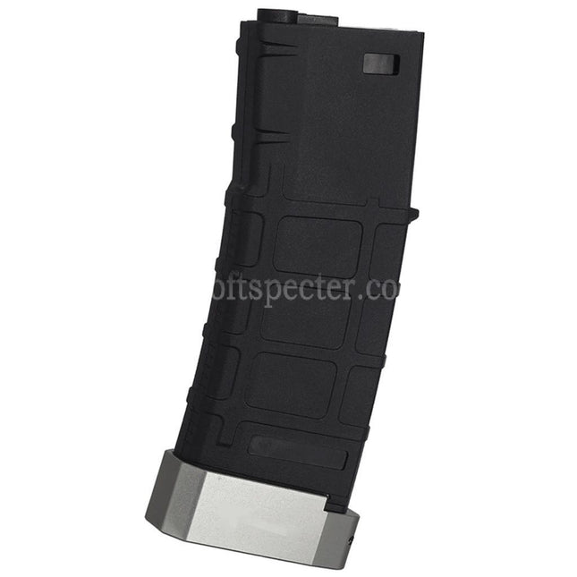 E&C 120rd Polymer TR-1 Mid-Cap Magazine with Silver Base Plate Suitable For M4 M16 Series AEG Rifles Airsoft Black