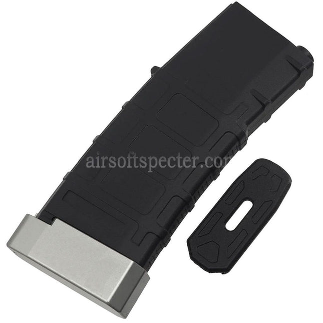 E&C 120rd Polymer TR-1 Mid-Cap Magazine with Silver Base Plate Suitable For M4 M16 Series AEG Rifles Airsoft Black