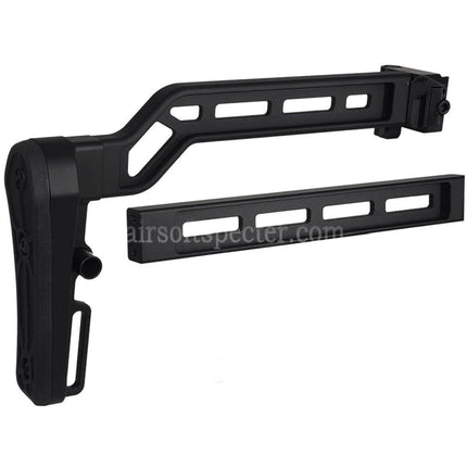 5KU Aluminum Tactical Picatinny Mount Modular Folding Stock with Rubber Pad Suitable For 20mm Rail Stock Adaptor Rifles Black
