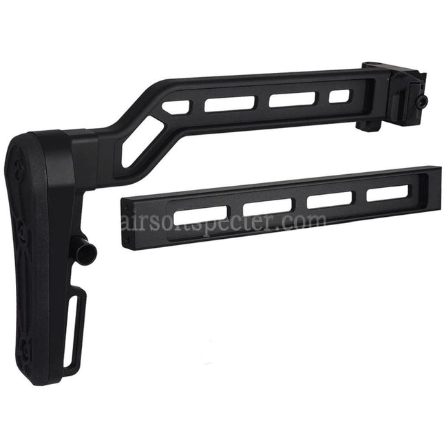 5KU Aluminum Tactical Picatinny Mount Modular Folding Stock with Rubber Pad Suitable For 20mm Rail Stock Adaptor Rifles Black